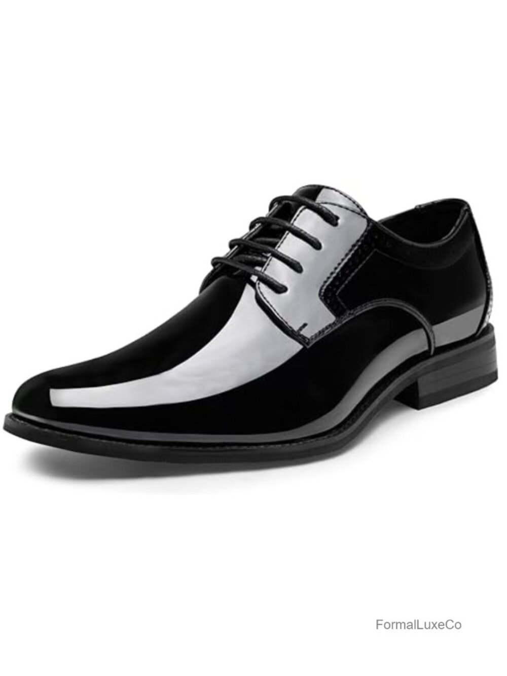 Men's Oxford Dress Shoes Patent Leather Plain Toe Formal Tuxedo Shoe